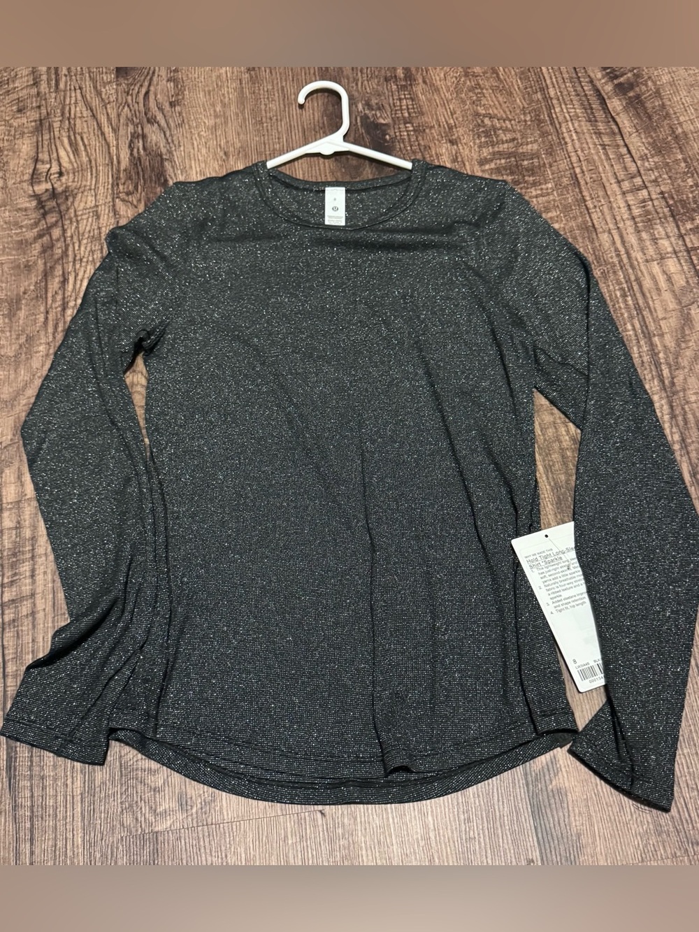 Lululemon Hold Tight Long-Sleeve Shirt *Sparkle - Black/Silver